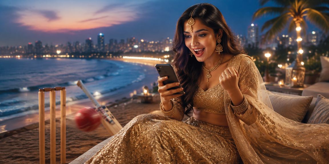 Live casino player using mobile phone in Bandra, Mumbai