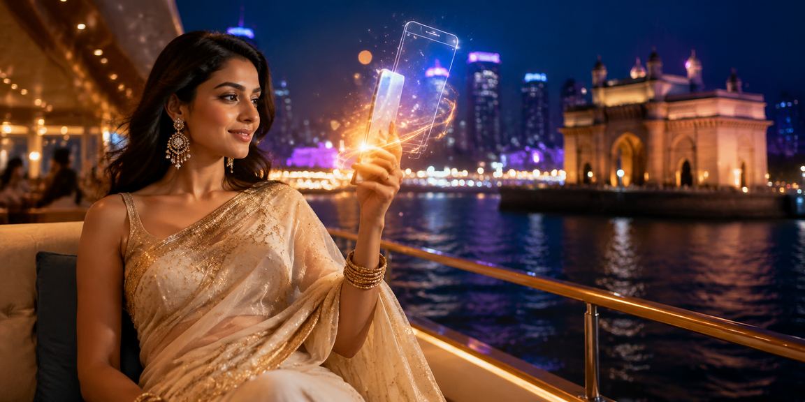 Mobile casino betting VIP user in Mumbai with Indian attire
